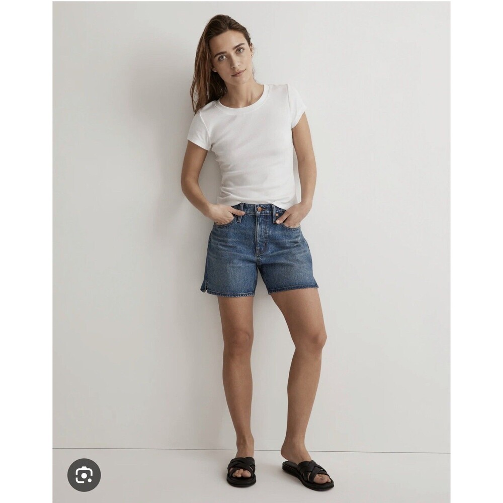 Madewell Medium Blue High-Rise Denim Shorts